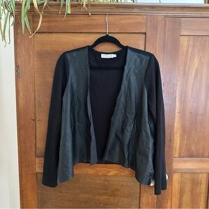Velvet Women's Black Faux-Leather Cardigan